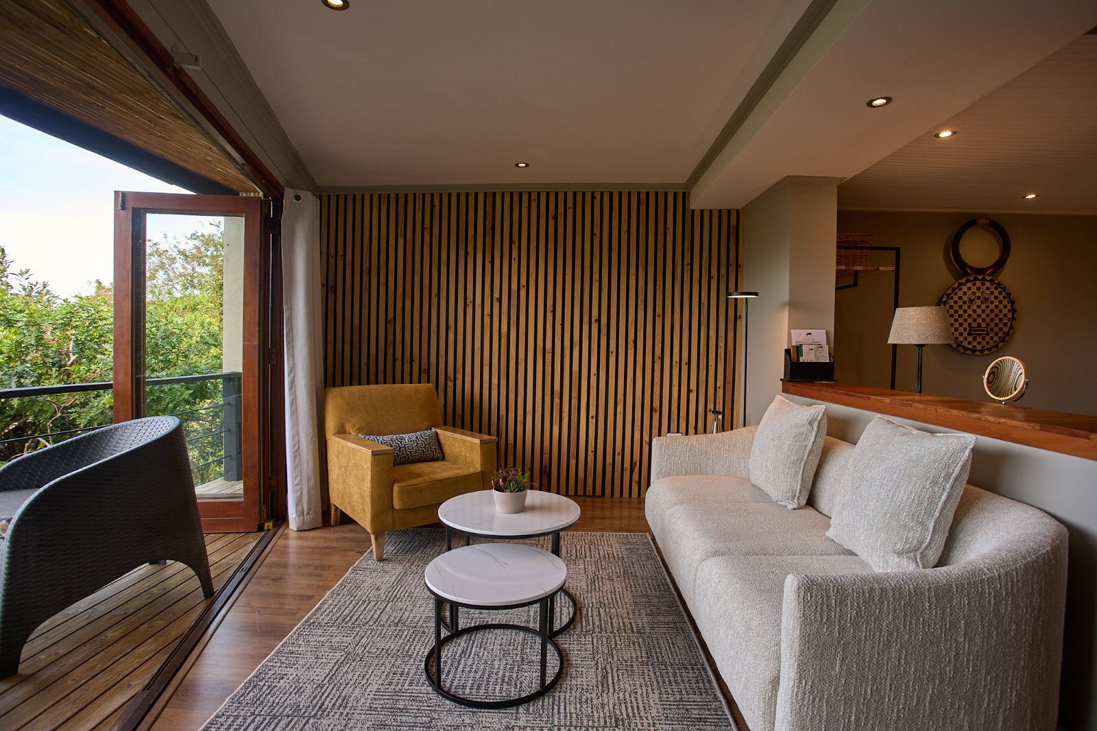 A Forest Suite at Hog Hollow Country Lodge, with fireplace and private deck